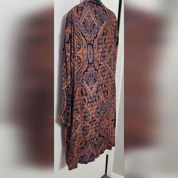 free people  half moon open front paisley duster size S - Picture 3 of 10